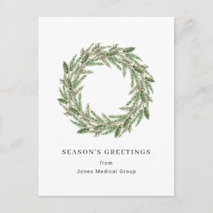 Cartes Pour Fêtes Annuelles Élégante couronne de pin Simple Noël d'entreprise