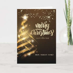 Cartes Pour Fêtes Annuelles Élégante étoile Gold Christmas Tree