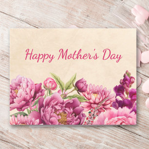Cartes Pour Fêtes Annuelles Élégante Fête des Mères pour grand-mère Pink Peony