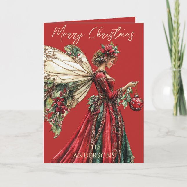 Cartes Pour Fêtes Annuelles Élégante Forestcore Noël Fée (Devant)