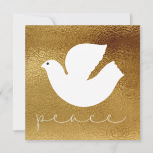 Cartes Pour Fêtes Annuelles Elégante Gold Modern Peace Holiday Card