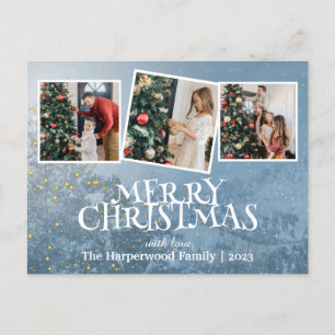 Cartes Pour Fêtes Annuelles Élégante Joie Noël Famille Photo Collage