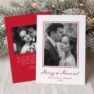 Cartes Pour Fêtes Annuelles Élégante Joyeuse et Mariée Ruban de Noces Photo