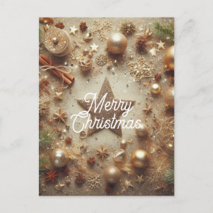 Cartes Pour Fêtes Annuelles Élégante Merry Christmas Gold Parties scintillant