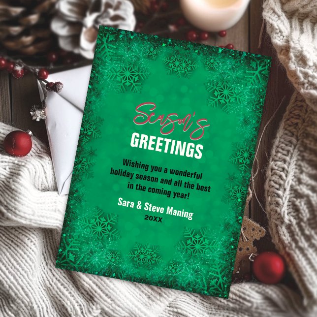 Cartes Pour Fêtes Annuelles Élégante parties scintillant turquoise flocons Noë (Créateur téléchargé)