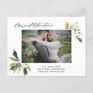 Cartes Pour Fêtes Annuelles Élégante photo botanique de Noël mariée
