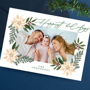 Cartes Pour Fêtes Annuelles Élégante photo botanique de Noël Poinsettia