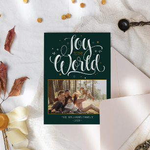 Cartes Pour Fêtes Annuelles Élégante photo de famille et nom Noël