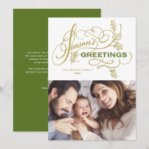 Cartes Pour Fêtes Annuelles Élégante Photo de Famille pour les Vœux de la Sais