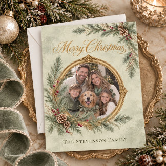 Cartes Pour Fêtes Annuelles Élégante photo de famille pour un joyeux Noël dans