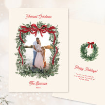 Élégante Photo de Noël avec Ruban de Verdure à l'A