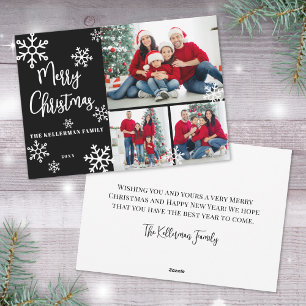 Cartes Pour Fêtes Annuelles Élégante photo de Noël en noir et blanc
