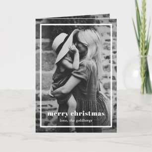 Cartes Pour Fêtes Annuelles Élégante Photo de Noël Moderne avec Bordure