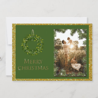 Cartes Pour Fêtes Annuelles Élégante photo de Noël Personnaliser le nom photo