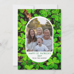Cartes Pour Fêtes Annuelles Élégante Photo de Trèfle Simple Saint Patrick
