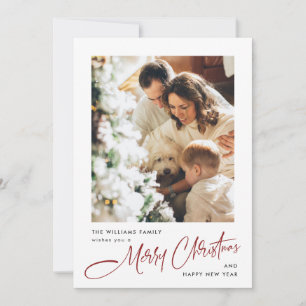 Cartes Pour Fêtes Annuelles Élégante photo minimaliste de voeux de Noël