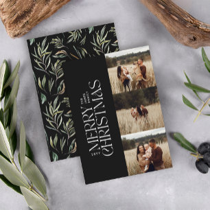 Cartes Pour Fêtes Annuelles Elégante photo moderne minima multi photo botaniqu