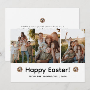 Cartes Pour Fêtes Annuelles Élégante Photo Moderne Minimaliste Joyeuses Pâques