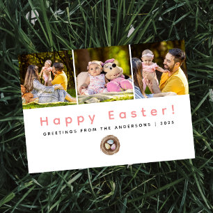 Cartes Pour Fêtes Annuelles Élégante Photo Moderne Minimaliste Joyeuses Pâques