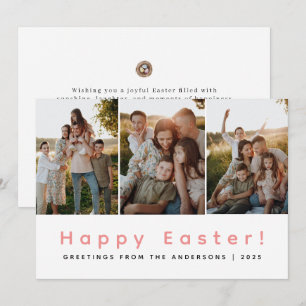 Cartes Pour Fêtes Annuelles Élégante Photo Moderne Minimaliste Joyeuses Pâques