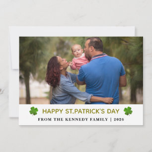 Cartes Pour Fêtes Annuelles Élégante Photo Simple de Trèfle Saint-Patrick