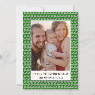 Cartes Pour Fêtes Annuelles Élégante Photo Simple de Trèfle Saint-Patrick