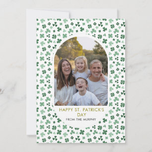 Cartes Pour Fêtes Annuelles Élégante Photo Simple de Trèfle Saint-Patrick