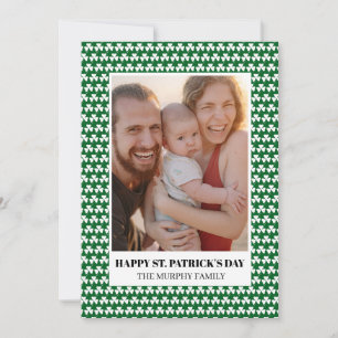 Cartes Pour Fêtes Annuelles Élégante Photo Simple de Trèfle Saint-Patrick