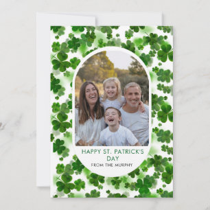 Cartes Pour Fêtes Annuelles Élégante Photo Simple de Trèfle Saint-Patrick