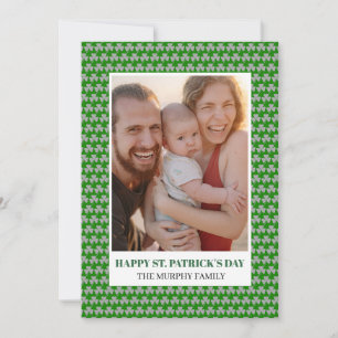 Cartes Pour Fêtes Annuelles Élégante Photo Simple de Trèfle Saint-Patrick