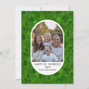 Cartes Pour Fêtes Annuelles Élégante Photo Simple Trèfle de la Saint-Patrick