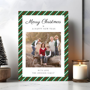 Cartes Pour Fêtes Annuelles Élégante photo verte Noël