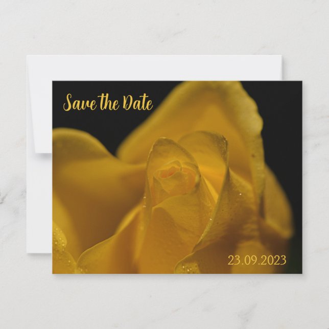 Cartes Pour Fêtes Annuelles Élégante Rose jaune simple gros plan Enregistrer l (Devant)