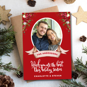 Cartes Pour Fêtes Annuelles Élégante rustique Calligraphie de Noël Photo