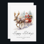Cartes Pour Fêtes Annuelles Élégante Santa Claus Christmas Deer Corporate<br><div class="desc">Pour plus de personnalisation,  cliquez sur le lien "customiser plus" et utilisez notre outil de conception pour modifier ce modèle.</div>
