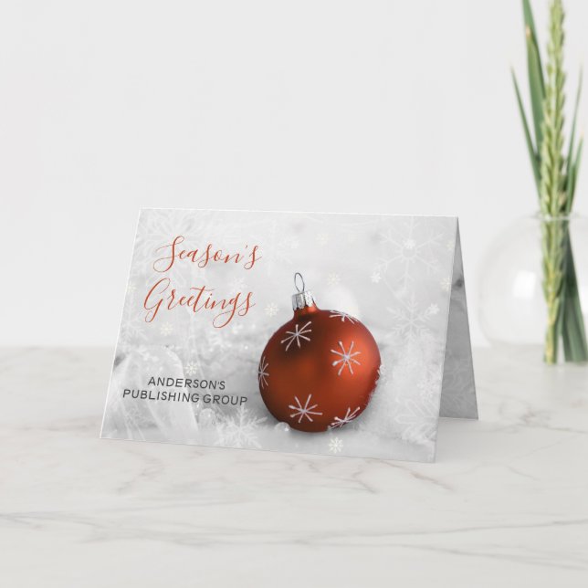 Cartes Pour Fêtes Annuelles Elégante Scène De Neige Orange Ornament Company Ho (Devant)