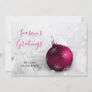 Cartes Pour Fêtes Annuelles Elégante scène de neige Pink Ornament Company