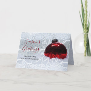 Cartes Pour Fêtes Annuelles Elégante scène de neige Red Ornament Company Holid