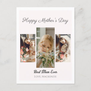 Cartes Pour Fêtes Annuelles Élégante Sweet Pink Bonne mère Jour Trois photo
