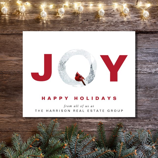 Cartes Pour Fêtes Annuelles Elégante teinte d'aquarelle pour la joie de l'entr (Spread the joy of the season and strengthen business relationships with our elegant holiday card)