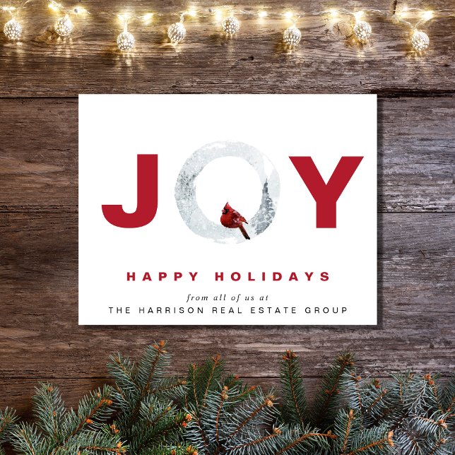 Cartes Pour Fêtes Annuelles Elégante teinte d'aquarelle pour la joie de l'entr (Spread the joy of the season and strengthen business relationships with our elegant holiday card)