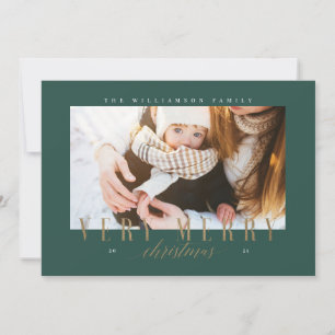 Cartes Pour Fêtes Annuelles Elégante très joyeux Noël Typographie Or Photo