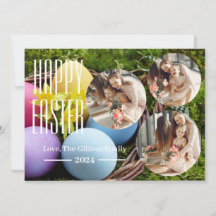 Cartes Pour Fêtes Annuelles élégante Typographie Famille de Pâques trois photo