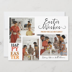 Cartes Pour Fêtes Annuelles élégante Typographie Famille de Pâques trois photo
