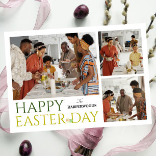 Cartes Pour Fêtes Annuelles élégante Typographie Famille de Pâques trois photo