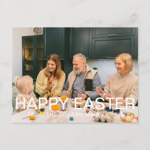 Cartes Pour Fêtes Annuelles Elégante Typographie moderne Pâques Famille Photo