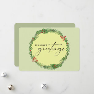 Cartes Pour Fêtes Annuelles Elégante verdure hiver Wreath Business AJOUTER LOG