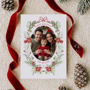 Cartes Pour Fêtes Annuelles Élégante verdure hivernale classique