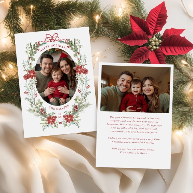 Cartes Pour Fêtes Annuelles Élégante verdure hivernale classique (Créateur téléchargé)