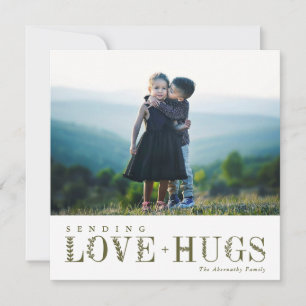 Cartes Pour Fêtes Annuelles Élégante verdure Laisser l'amour Hugs Olivier   Ph